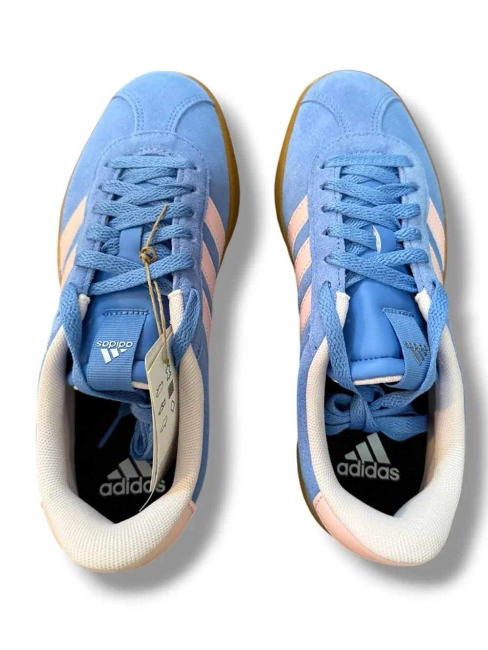 NEW Adidas VL Court 3.0 Blue/Pink Suede Sneakers Women’s Size 8 - Picture 6 of 8
